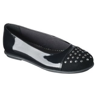 Girls Rachel Shoes Ava Patent Studded Flat   Black 5