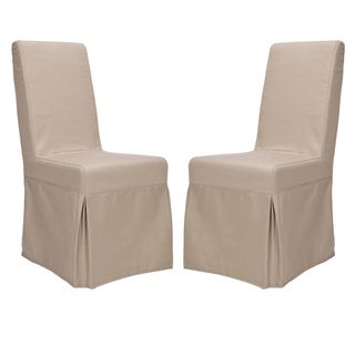 Safavieh Classical Durham Taupe Slipcover Side Chairs (set Of 2)