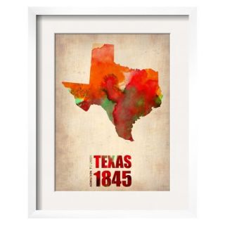 Art   Texas Watercolor Map Framed Print