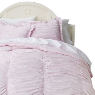 Simply Shabby Chic Rouched Comforter Set   Pink(Full/Queen)