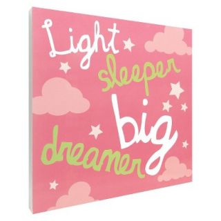 Light Sleeper Script Wall Art   Pink