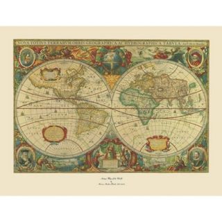 Old World Map Painting Artwork   Extra Large