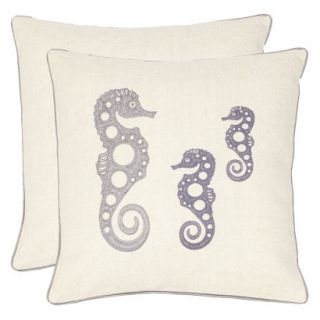 Safavieh 2 Pack Seahorses Toss Pillows   Blue/Gray
