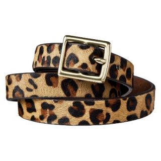 Merona Leopard Print Calf Hair Belt Brown/Tan   L