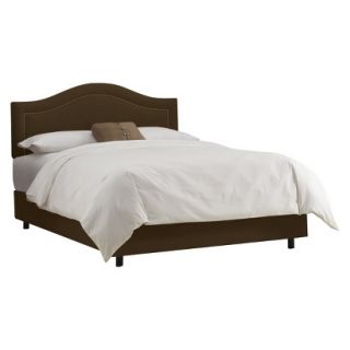 Skyline King Bed: Skyline Furniture Merion Inset Nailbutton Bed   Chocolate
