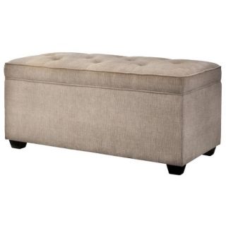 Storage Ottoman: Roma Tufted End of Bed Storage Ottoman   Taupe