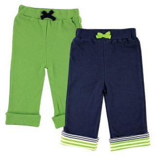 Yoga Sprout Newborn Boys 2 Pack Yoga Pants   Navy/Green 9 12 M