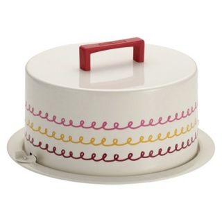 Cake Boss Serveware Metal Cake Carrier with Icing motif