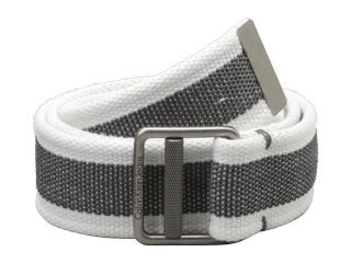 Calvin Klein 38MM Cotton Webbing Strap w/ Rubber Center Mens Belts (White)