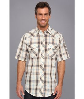 Roper 9103 Brown/Turquoise Ombre w/ Lurex Mens Short Sleeve Button Up (Brown)