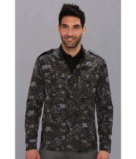 Kenneth Cole Sportswear Military Two Pocket Jacket Mens Coat (Black)
