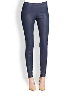  Collection Leather Leggings   Navy