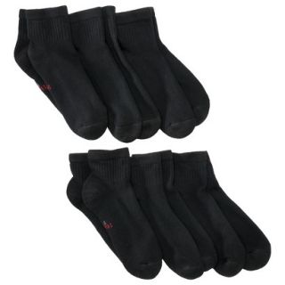 Hanes Premium Mens 6pk Contour Ankle Socks   Black