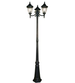 Waterloo 3 Light Post Lights & Accessories in Black Silver 504P 3 BS