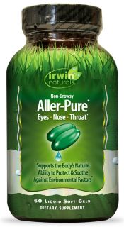 Irwin Naturals   Aller Pure Non Drowsy For Eyes, Nose, & Throat   60 Softgels