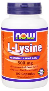 NOW Foods   L Lysine 500 mg.   100 Capsules