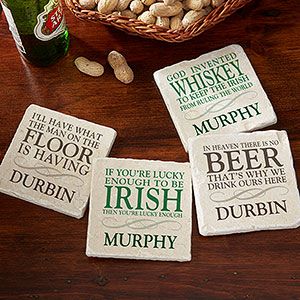 Personalized Drink Coaster Set   Irish Quotes