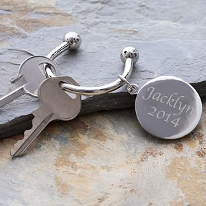 Engraved Key Ring   Guardian Angel Style