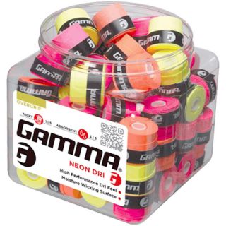 Gamma Neon Dri Overgrip Jar of 60: Gamma Tennis Overgrips