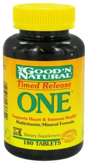 Good N Natural   One Long Acting Multiple Vitamin and Mineral Supplement Time Release   180 Tablets