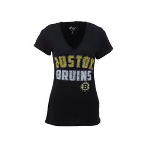 Boston Bruins NHL Womens Slub V Neck Hockey T Shirt