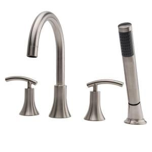 Fontaine Vincennes 2 Handle Roman Tub Faucet with Handheld Shower in Brushed Nickel MFF VCNRT BN