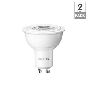 Philips 50W Equivalent Bright White (3000K) MR16 GU10 Base Dimmable LED Flood Light Bulb (2 Pack) 423418