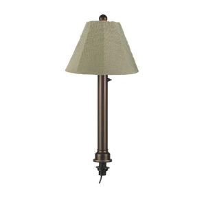 Patio Living Concepts Catalina 16 in. Outdoor Bronze Umbrella Table Lamp with Natural Linen Shade 31777