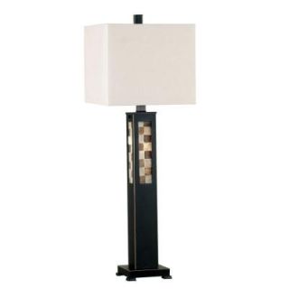 Kenroy Home Windowpane 32 in. Oil Rubbed Bronze Finish Table Lamp with Night Light 20280ORB