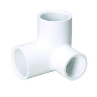 Mueller Streamline 3/4 in. x 3/4 in. x 1/2 in. PVC Pressure 90 Degree Slip x Slip Elbow with Taped Side Outlet 414 101HC
