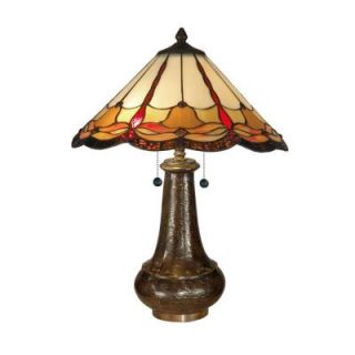 Dale Tiffany 23.5 in. Beige Amber Jewels Art Glass Table Lamp TT11019