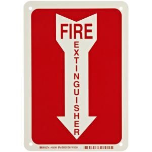 Brady 10 in. x 14 in. Fire Extinguisher Sign with Picto 25718