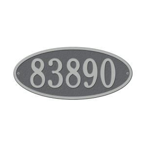 Whitehall Products Oval Pewter/Silver Madison Standard Wall One Line Address Plaque 4003PS