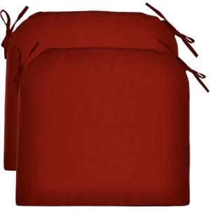 Hampton Bay Red Tweed Outdoor Seat Pad (2 Pack) 7399 02222400