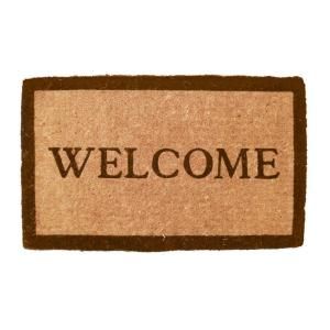Entryways Simply Welcome 18 in. x 30 in. Extra Thick Hand Woven Coir Door Mat 934 F