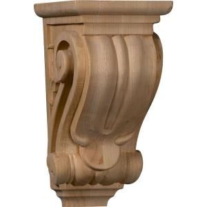 Ekena Millwork 4 in. x 3 1/2 in. x 7 in. Unfinished Wood Maple Small Classical Corbel CORW03X04X07CLMA
