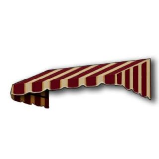 AWNTECH 4 ft. San Francisco Window/Entry Awning Awning (18 in. H x 36 in. D) in Burgundy / Tan Stripe EF1836 4BT