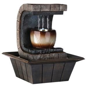 ORE International 9.75 in. Meditation Earth Tone Fountain with LED Light K323