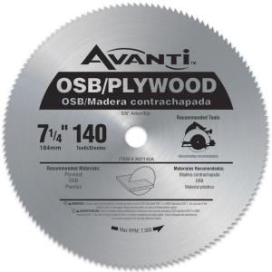 Avanti 7 1/4 in. x 140 Tooth OSB/Plywood Circular Saw Blade A07140A