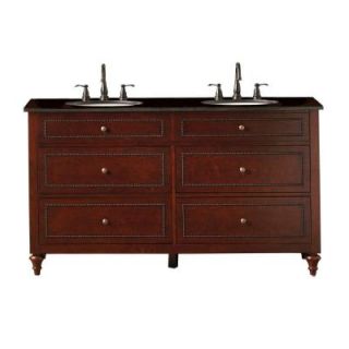 Home Decorators Collection Portland 60 in.W Double Vanity Cabinet Only in Cherry 0572400110