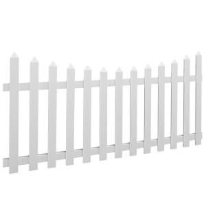 4 ft. x 8 ft. Westfield Scallop Vinyl Scalloped Picket Fence Panel DISCONTINUED 73002494