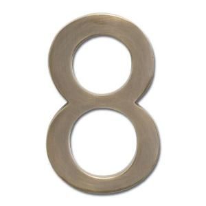 Architectural Mailboxes Solid Cast Brass 5 in. Antique Brass Floating House Number 8 3585AB 8