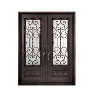 Iron Doors Unlimited Vita Francese 3/4 Lite Painted Antique Copper Decorative Wrought Iron Entry Door IV6298RSCS