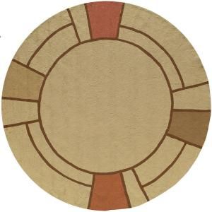 Momeni Terrace Craftsman Beige 9 ft. Round All Weather Patio Area Rug DISCONTINUED VR 07 BGE 9 Ft. Round