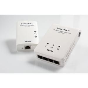 brite View Powerline Ethernet Bridge and Switch (200 Mbps Mini Powerline AV Ethernet Network Adapter Kit) BV 210C