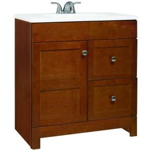Glacier Bay Artisan 30 in. Vanity in Chestnut with Cultured Marble Vanity Top in White PPARTCHT30DY