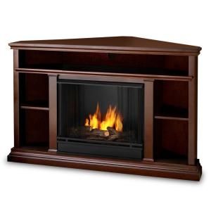 Real Flame Churchill 51 in. Corner Media Console Gel Fuel Fireplace in Dark Espresso 3750 DE