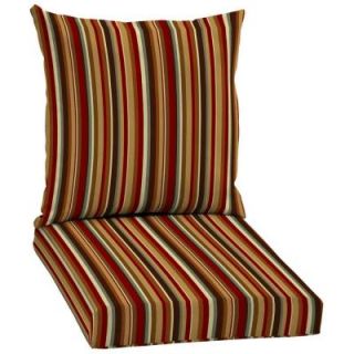 Hampton Bay Rustic Stripe 2 Piece Pillow Back Outdoor Deep Seating Cushion Set AC18067B 9D1