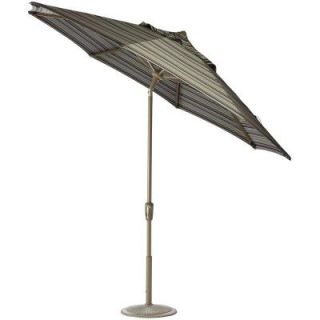 Home Decorators Collection 11 ft. Auto Tilt Patio Umbrella in Brannon Whisper Sunbrella with Champagne Frame 1549720380
