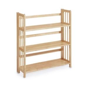 Home Decorators Collection Folding/Stacking 38 in. H x 35 in. W Natural 3 Shelf Bookcase 3323220820